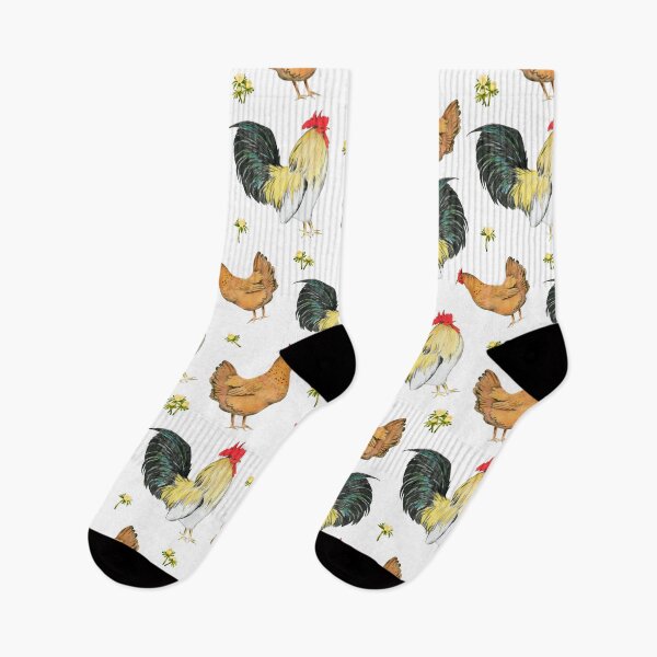 Item preview,  Beige Hen and White Rooster pattern on white designed and sold by AnjeseAnna.
