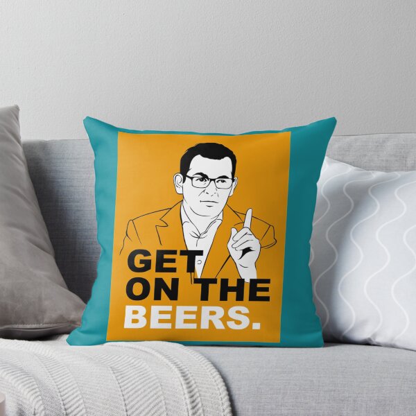 Aperçu de l'œuvre Montez sur les bières. Jaune. Dan Andrews Meme Classique créée et vendue par OmgIHadThat.