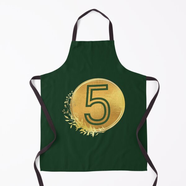 Item preview, Number 5 green in gold circle leaf  designed and sold by Benchamart.