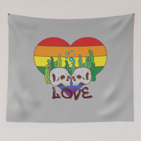 Item preview, LGBT Love Halloween Skull Tattoo  designed and sold by PodiShawna.