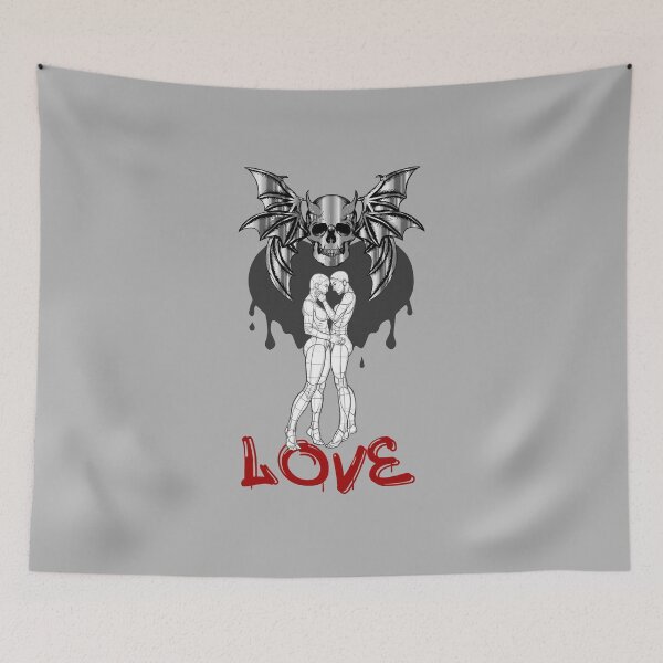 Item preview, LGBT Love Halloween Skull Art designed and sold by PodiShawna.