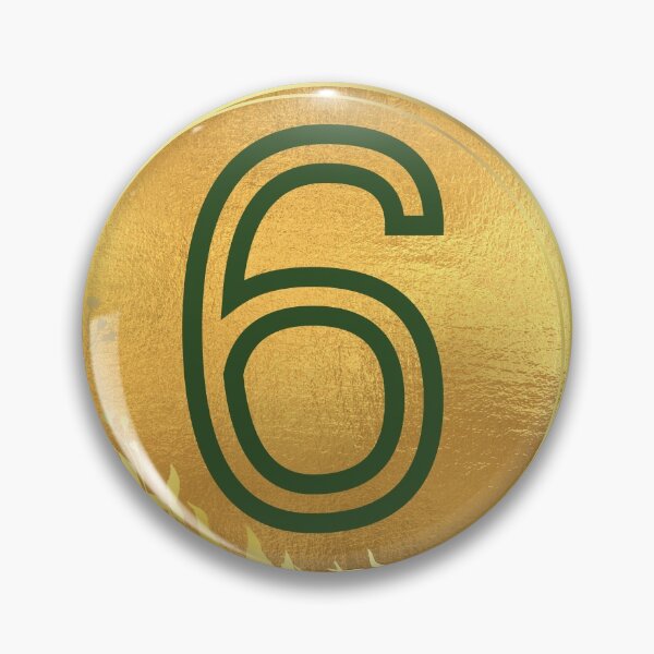 Item preview, Number 6 green in gold circle leaf designed and sold by Benchamart.