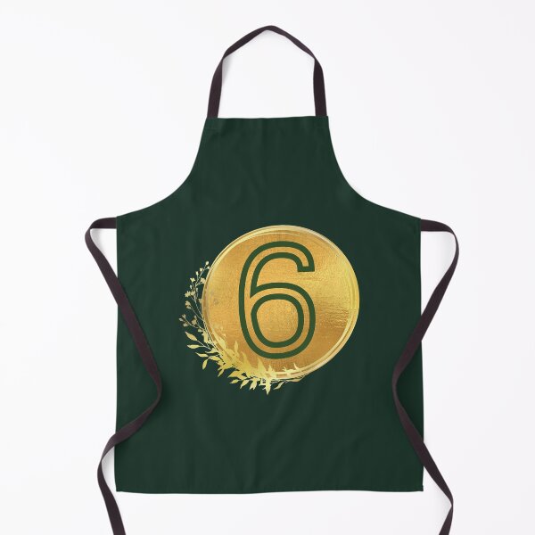 Item preview, Number 6 green in gold circle leaf designed and sold by Benchamart.