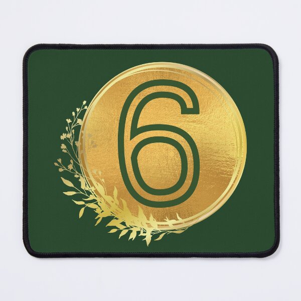 Item preview, Number 6 green in gold circle leaf designed and sold by Benchamart.