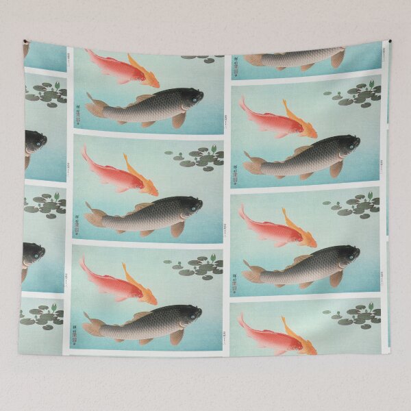 Item preview, Common and Golden Carp (1935) by Ohara Koson designed and sold by CristalleLisa.