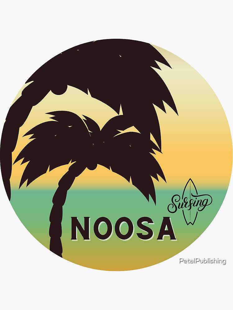 "Noosa Surf Design" Sticker for Sale by PetalPublishing Redbubble