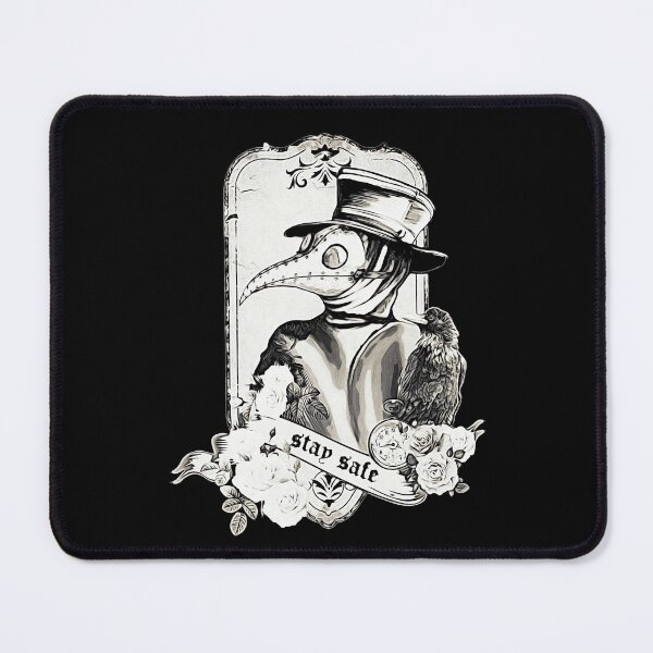 Item preview, Plague Doctor Say stay safe, black and white designed and sold by Collagedream.