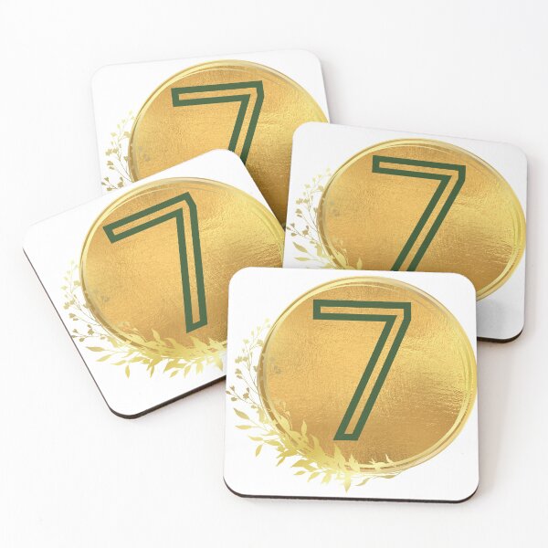 Item preview, Number seven green in gold circle leaf designed and sold by Benchamart.