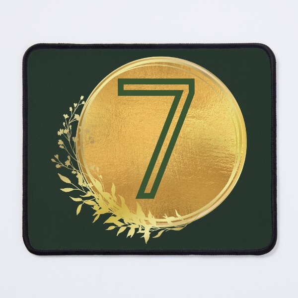 Item preview, Number seven green in gold circle leaf designed and sold by Benchamart.