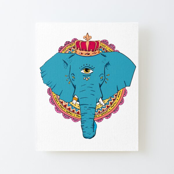 Ein-Augen-Elefant-Fantasy-Kunst Aufgezogener Druck auf Leinwandkarton