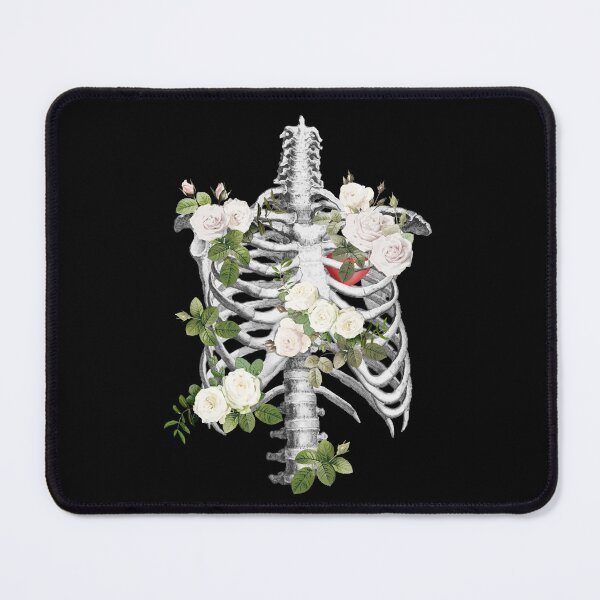 Item preview, Anatomy, ribcage, rib cage,skeleton white roses designed and sold by Collagedream.