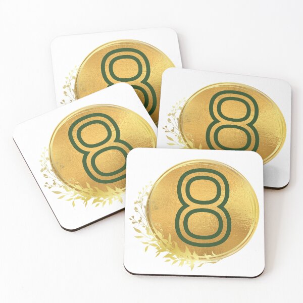 Item preview, Number 8 green in gold circle leaf designed and sold by Benchamart.
