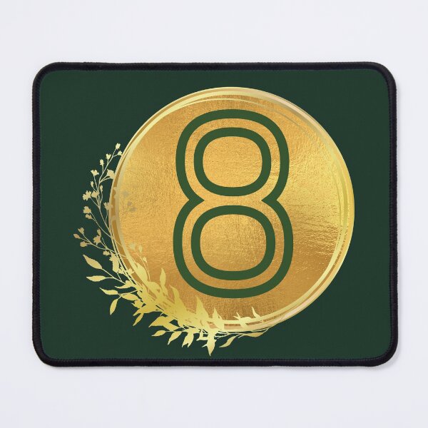 Item preview, Number 8 green in gold circle leaf designed and sold by Benchamart.