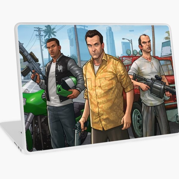 GTA V - Franklin, Michael, Trevor Grand Theft Gaming Art Laptop Skin