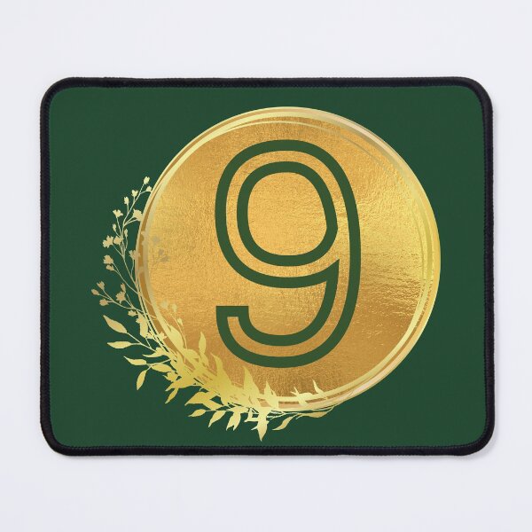 Item preview, Number nine green in gold circle leaf designed and sold by Benchamart.