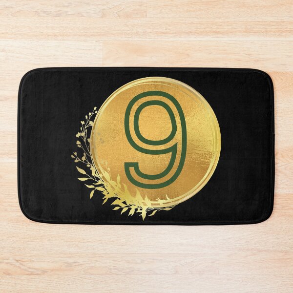 Item preview, Number nine green in gold circle leaf designed and sold by Benchamart.