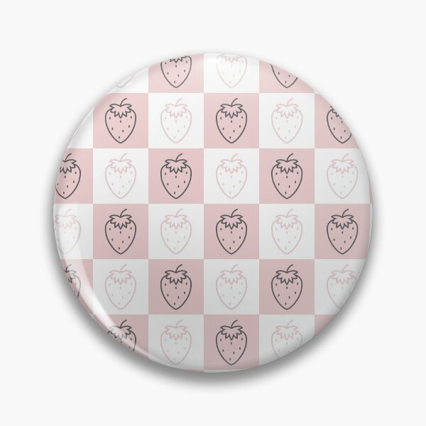 Item preview, Strawberries checkered Pattern | Cute pink and white strawberries pattern | Strawberry lover designed and sold by Violet Treasures.