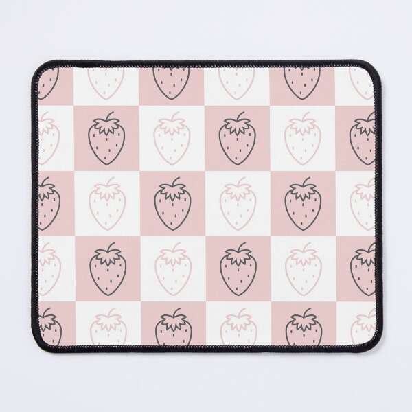 Item preview, Strawberries checkered Pattern | Cute pink and white strawberries pattern | Strawberry lover designed and sold by Violet Treasures.
