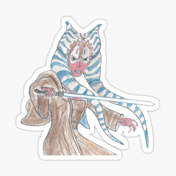 Vista previa del artículo con la obra «Shaak Ti listo para la batalla», diseñado y vendido por Old Soul Imagination .