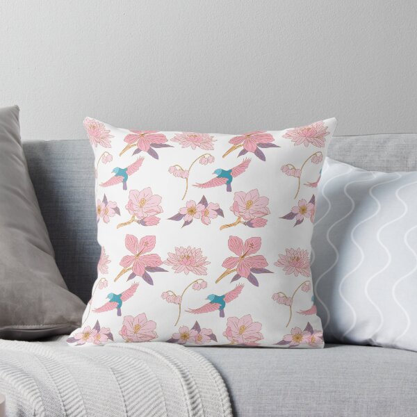 Item preview, Japanese pattern with pink flowers and birds. designed and sold by Naamii.