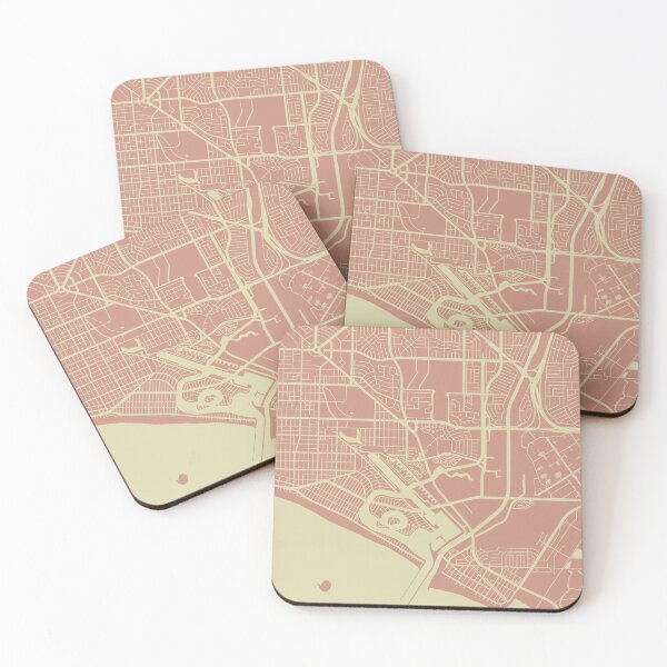 Item preview, Naples Long Beach California City Map Brass Beige designed and sold by cashewdays.