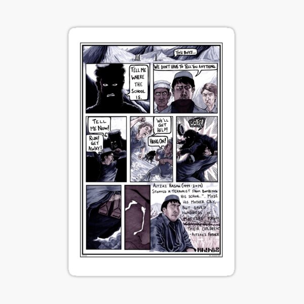 "Aitzaz Hasan Hero Comic" Sticker by Khy82 | Redbubble