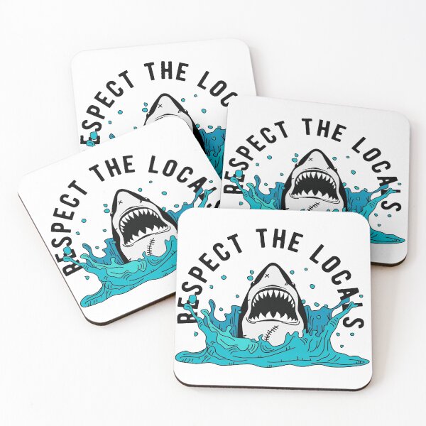 Item preview, Surf Sticker - Respect The Locals Shark Attack designed and sold by TonySpencer.