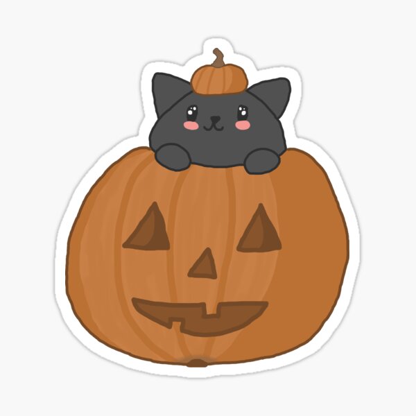 Item preview, Spooky Halloween cat in pumpkin designed and sold by forestcatcat.