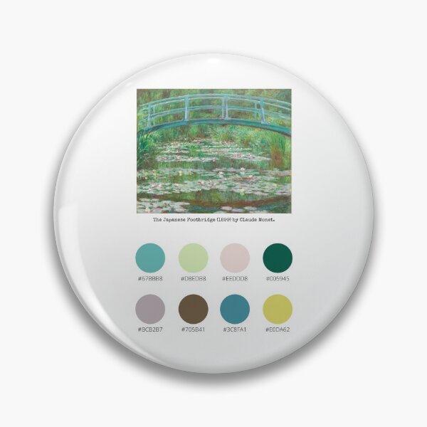Item preview, Colour Palette of The Japanese Footbridge (1899) by Claude Monet designed and sold by CoffeewithAnh.