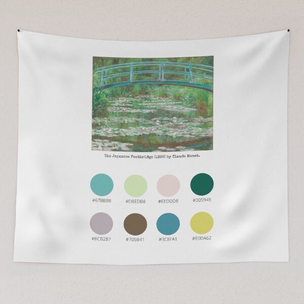 Item preview, Colour Palette of The Japanese Footbridge (1899) by Claude Monet designed and sold by CoffeewithAnh.
