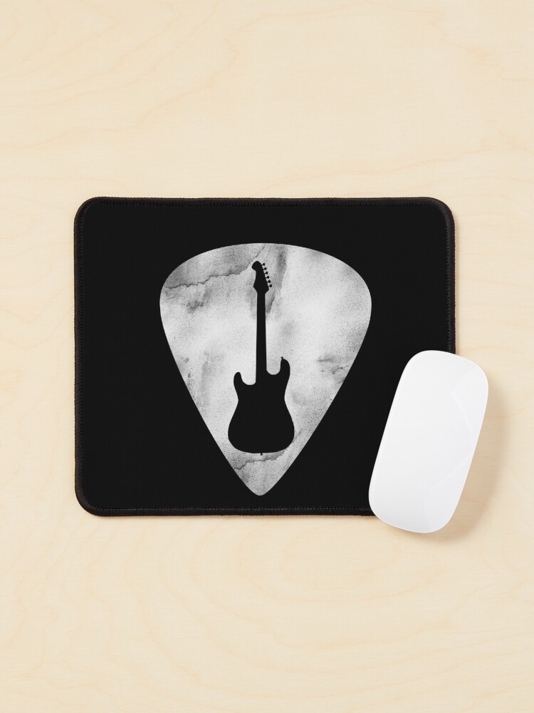 Tapis de souris for Sale avec l'œuvre « Médiator de guitare drôle pour  gaucher avec silhouette de guitare » de l'artiste playloud