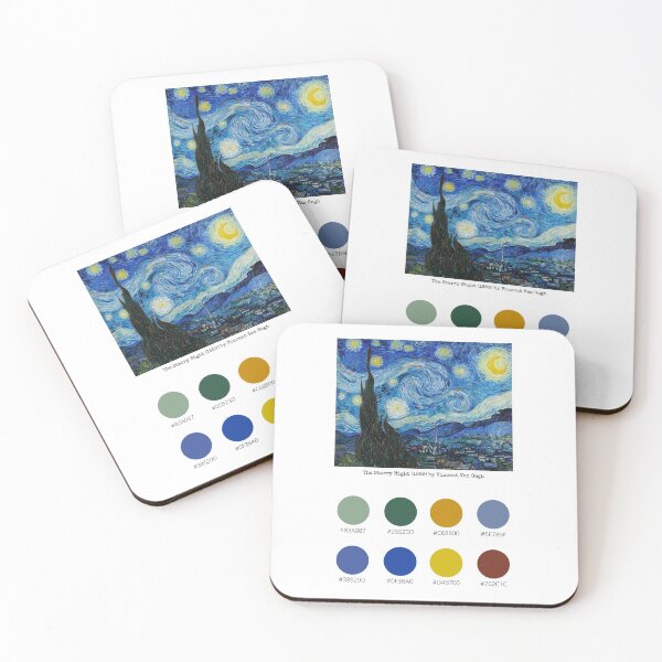 Item preview, Colour Palette of The Starry Night (1889) by Vincent Van Gogh designed and sold by CoffeewithAnh.