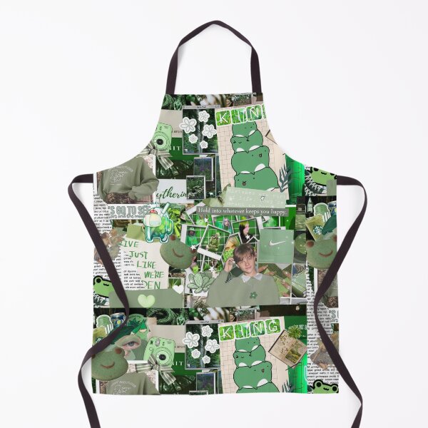 Item preview, Aesthetic sage green frog collage designed and sold by GirlofRandom.