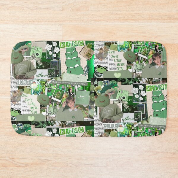 Item preview, Aesthetic sage green frog collage designed and sold by GirlofRandom.