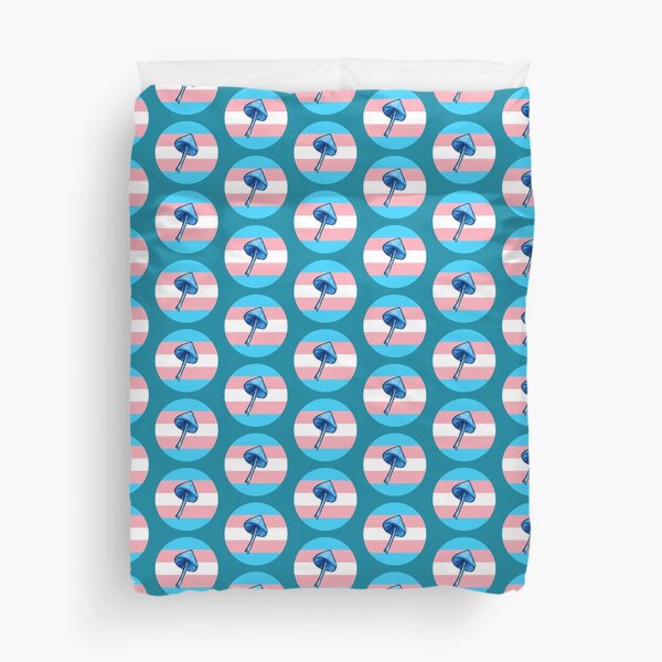 Mushroom - trans flag Duvet Cover