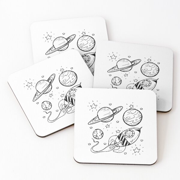 Item preview, galaxy planets with a rocketship designed and sold by raoufdesigner.