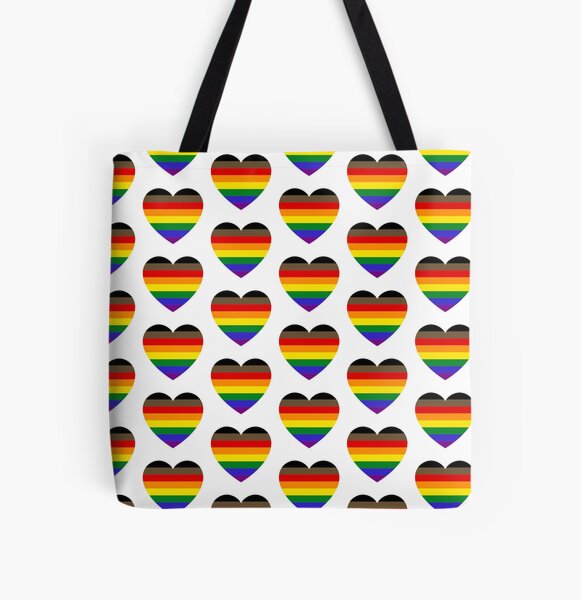 Pride Flag - Black on Top All Over Print Tote Bag