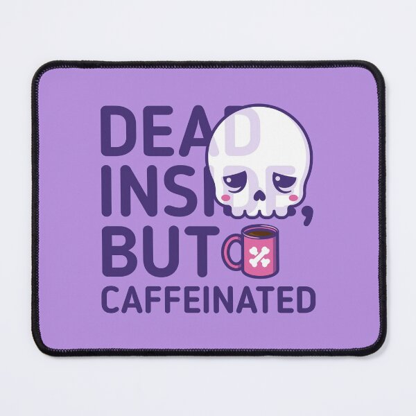 Item preview, Tired kawaii skull with bones coffee cup + coffee slogan designed and sold by SugarNBones.