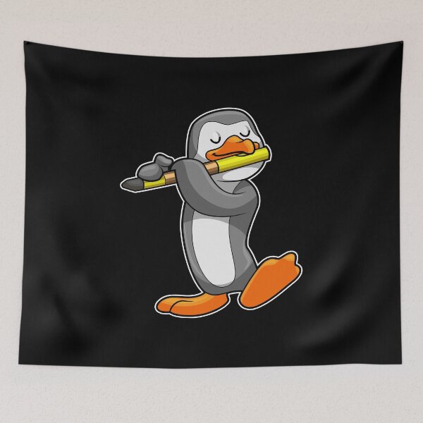 Item preview, Penguin at Music with Flute designed and sold by Snabdesign84.