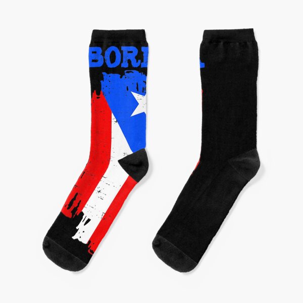  Boricua Puerto Rico Flag Vintage Wide Socks