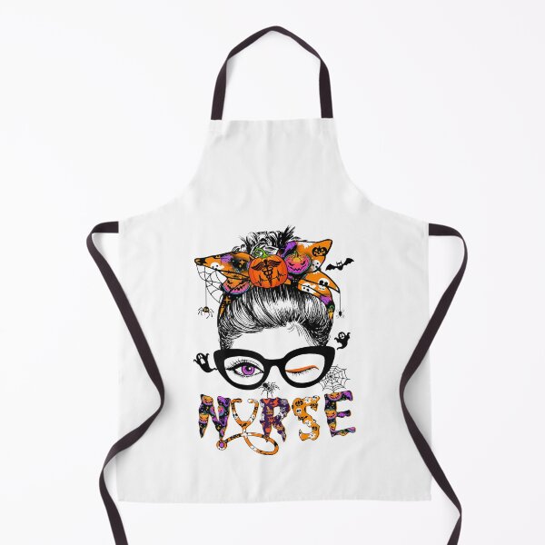 Item preview, Halloween Nurse- Messy Bun Hair- Cool Pumpkin-Cool Girl  designed and sold by GodivaShop.