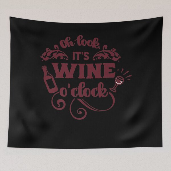 Item preview, Oh Look It's Wine O'Clock! Funny Sarcastic Pun Alcohol Joke Premium  designed and sold by DieterShop.