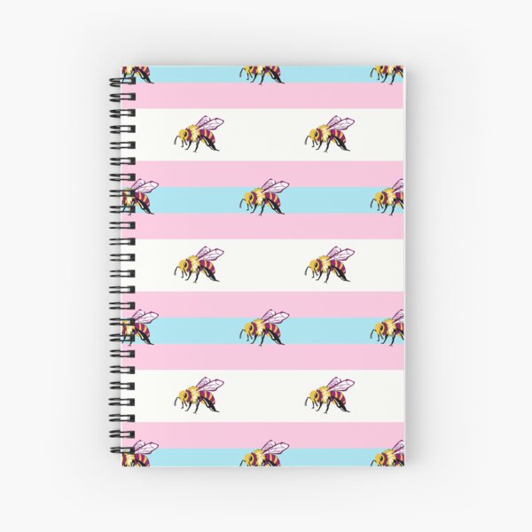 Non-bee-nary - transgender flag bees Spiral Notebook