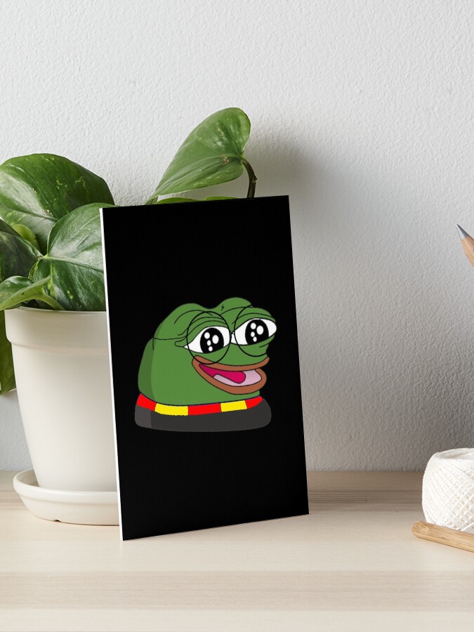 Grinning Poggers emote - peepo pepega twitch discord frog | Art Board Print