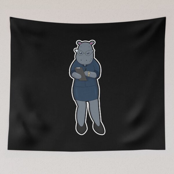 Item preview, Hippo as Secretary with Notepad & Pen designed and sold by Snabdesign84.