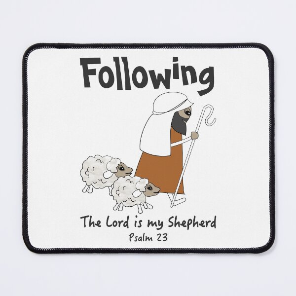 Item preview, Christian Design - Sheep Following the Good Shepherd - Psalm 23 designed and sold by simplydesignart.