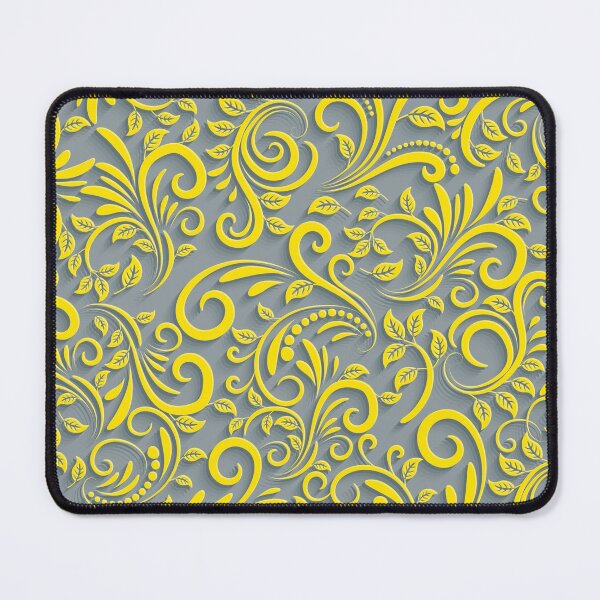 Item preview, Yellow Grey Trendy Color Of The Year 2021 Summer Leaves Floral Pattern designed and sold by MintaApparel.