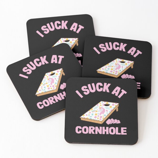 Item preview, I Suck At Cornhole Loser Sarcastic Joke Flowers Pink Unicorn designed and sold by Stronzi.