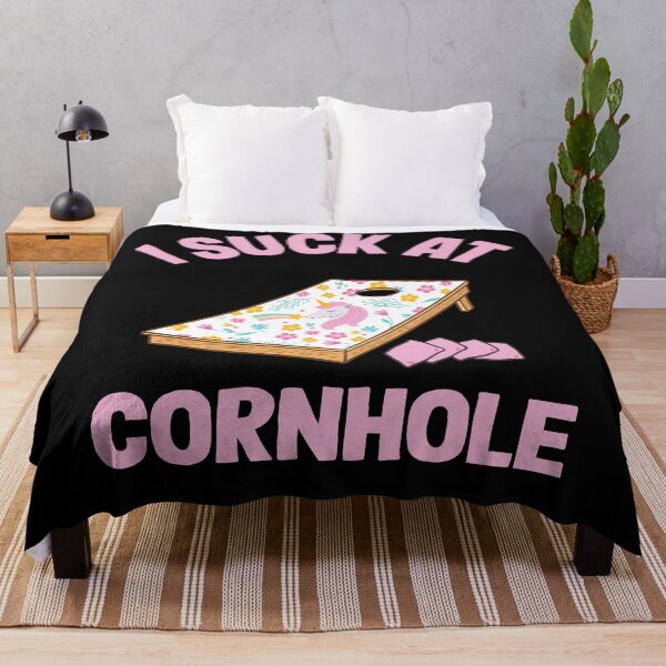 Item preview, I Suck At Cornhole Loser Sarcastic Joke Flowers Pink Unicorn designed and sold by Stronzi.