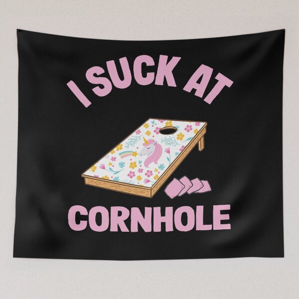 Item preview, I Suck At Cornhole Loser Sarcastic Joke Flowers Pink Unicorn designed and sold by Stronzi.